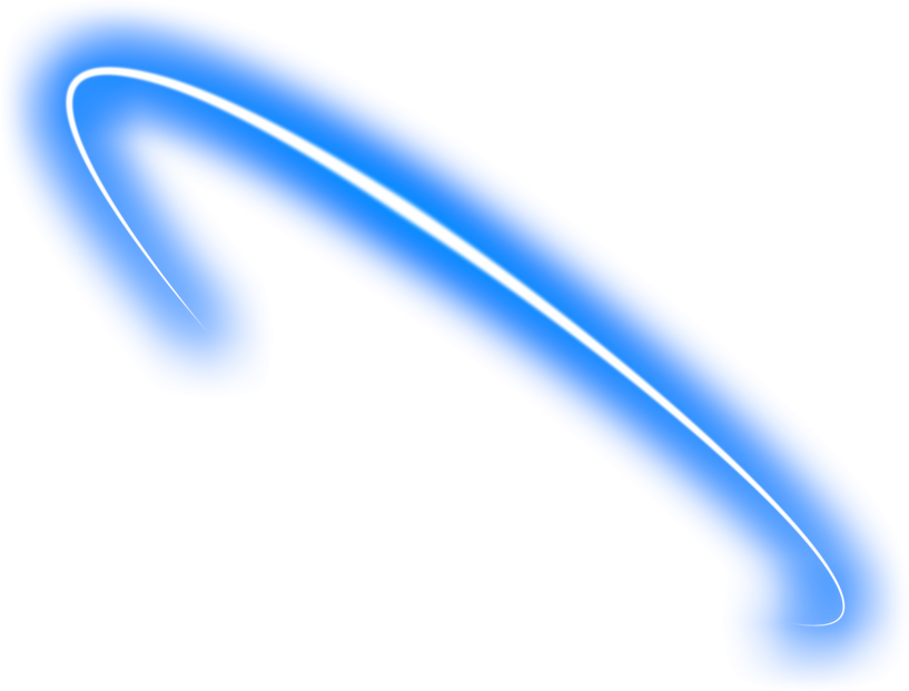 Glowing Blue Neon Curve Line